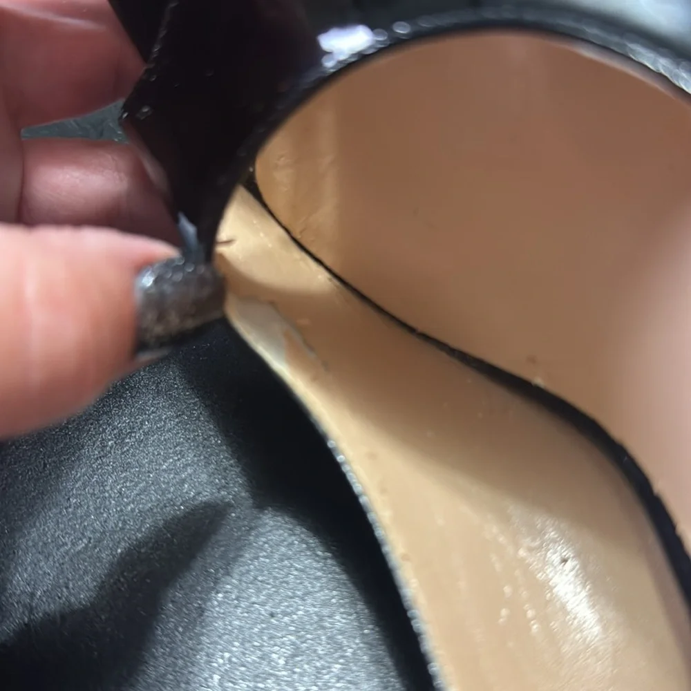 Cole‎ Haan Air Lainey patent leather peep-toe pumps in black, Size 9 B - Picture 6 of 8